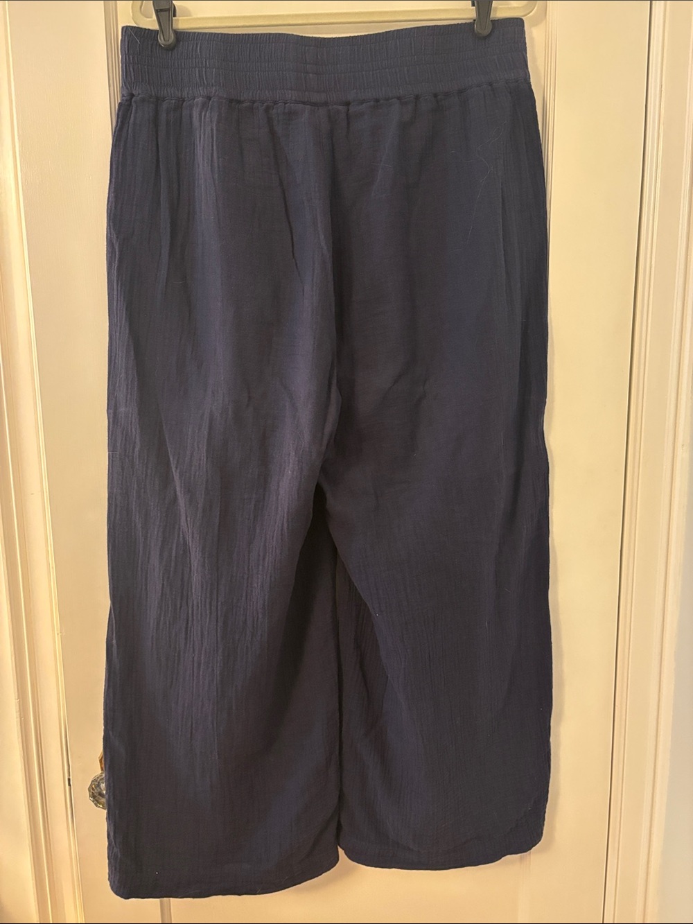 Boden Dark Navy Double Cloth Elastic Waist Wide-Leg Pants - Picture 5 of 5